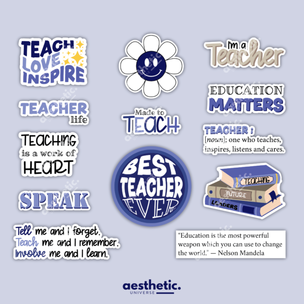 teacher stickers blue maroc pack teacher aesthetic universe morocco