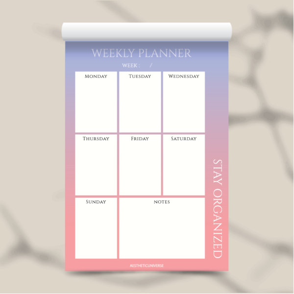 weekly planner stay organized maroc bloc notes aesthetic universe maroc by zenou