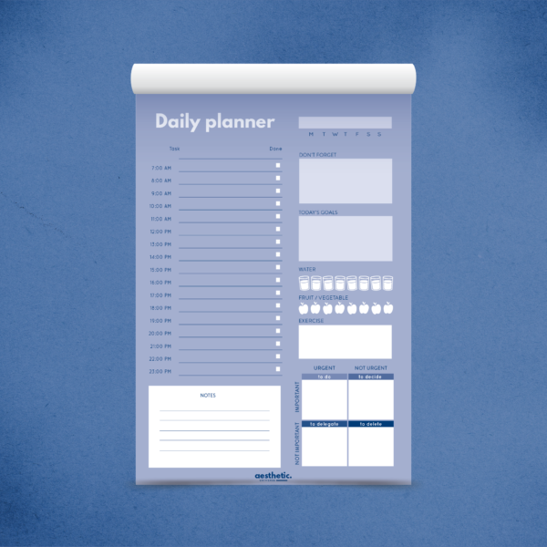 DAILY PLANNER MAROC BLUE AESTHETIC UNIVERSE MOROCCO