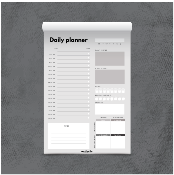 DAILY PLANNER MAROC GRAY AESTHETIC UNIVERSE MOROCCO