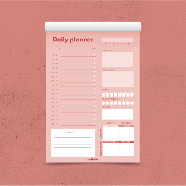 DAILY PLANNER MAROC PINK AESTHETIC UNIVERSE MOROCCO