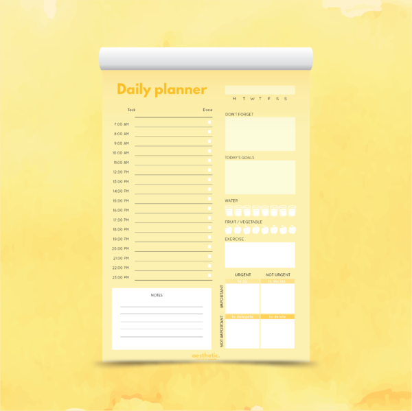 DAILY PLANNER MAROC YELLOW AESTHETIC UNIVERSE MOROCCO