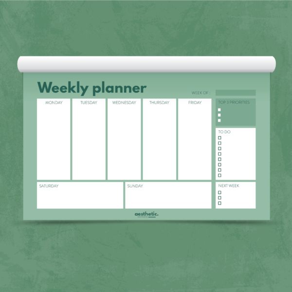 WEEKLY-PLANNER-MAROC-GREEN-AESTHETIC-UNIVERSE-MOROCCO