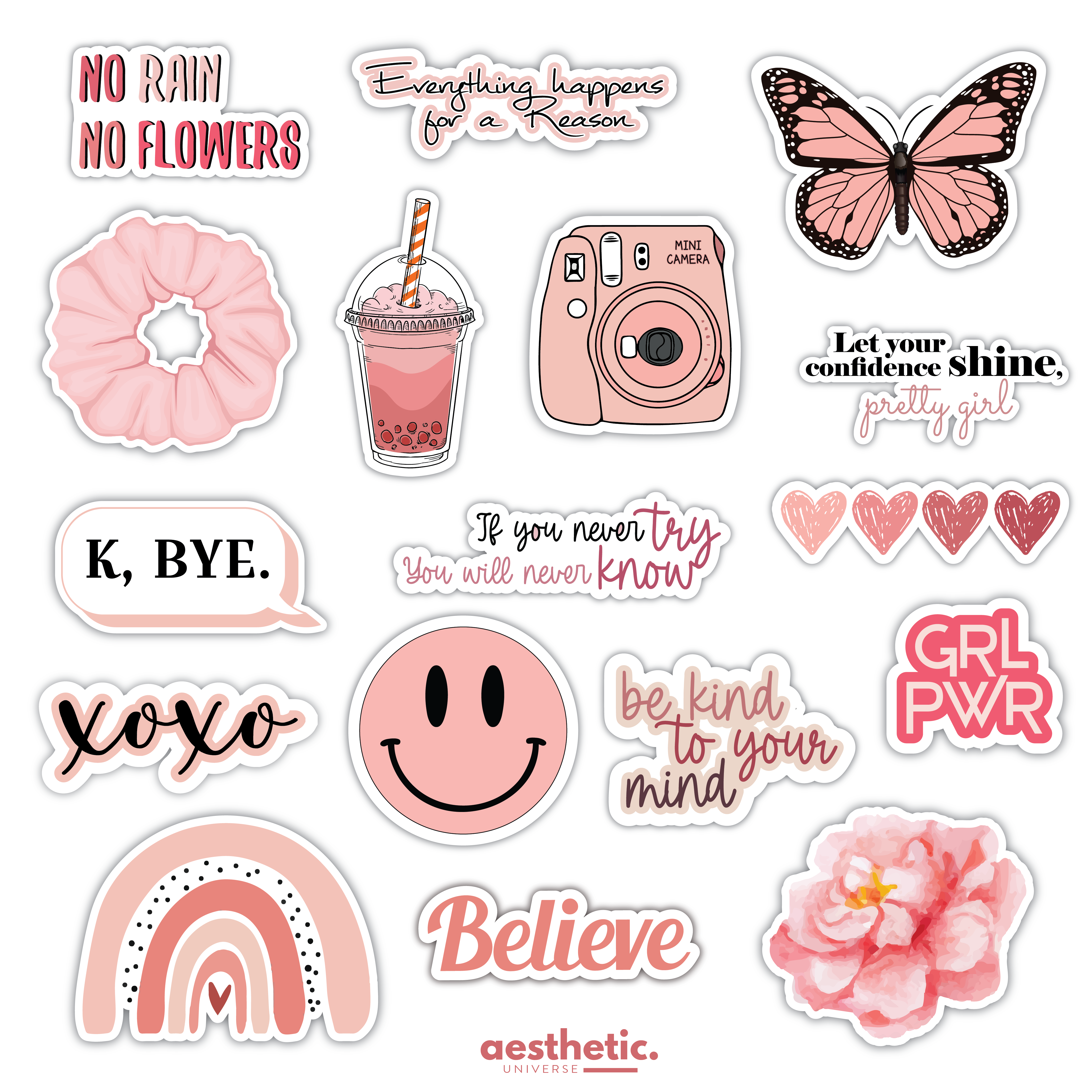 pink-stickers-aesthetic-universe-by-zenou-maroc-pack-17stickers-morocco